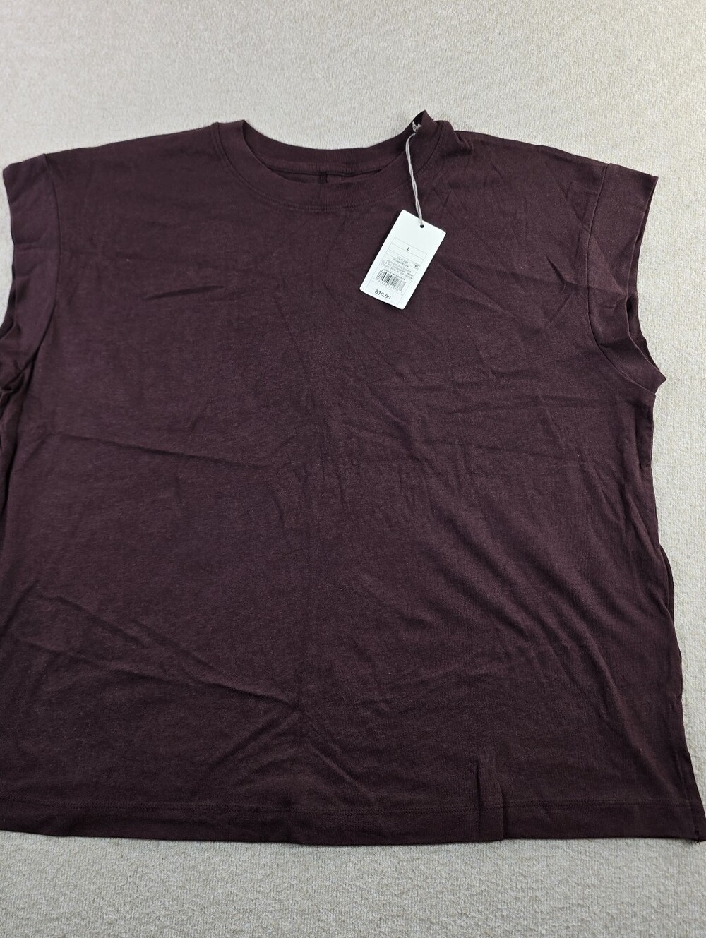 A New Day Womens Large Brown Sleeveless Modal Blend T Shirt NWT Tee